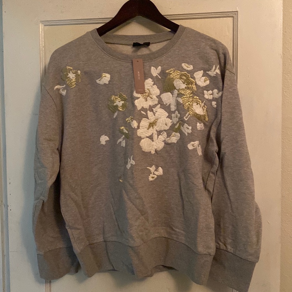 NWT J. Crew Floral Sweatshirt